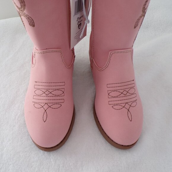 Dusty Pastel Pink Floral Embroidered Western Toddler Cowgirl Boots NWT Defect - Picture 4 of 9